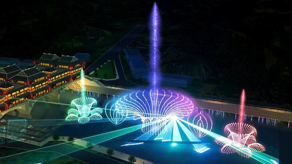 Self Designed odkryty laserowy pokaz świetlny z muzyką Dancing Water Fountain dostawca